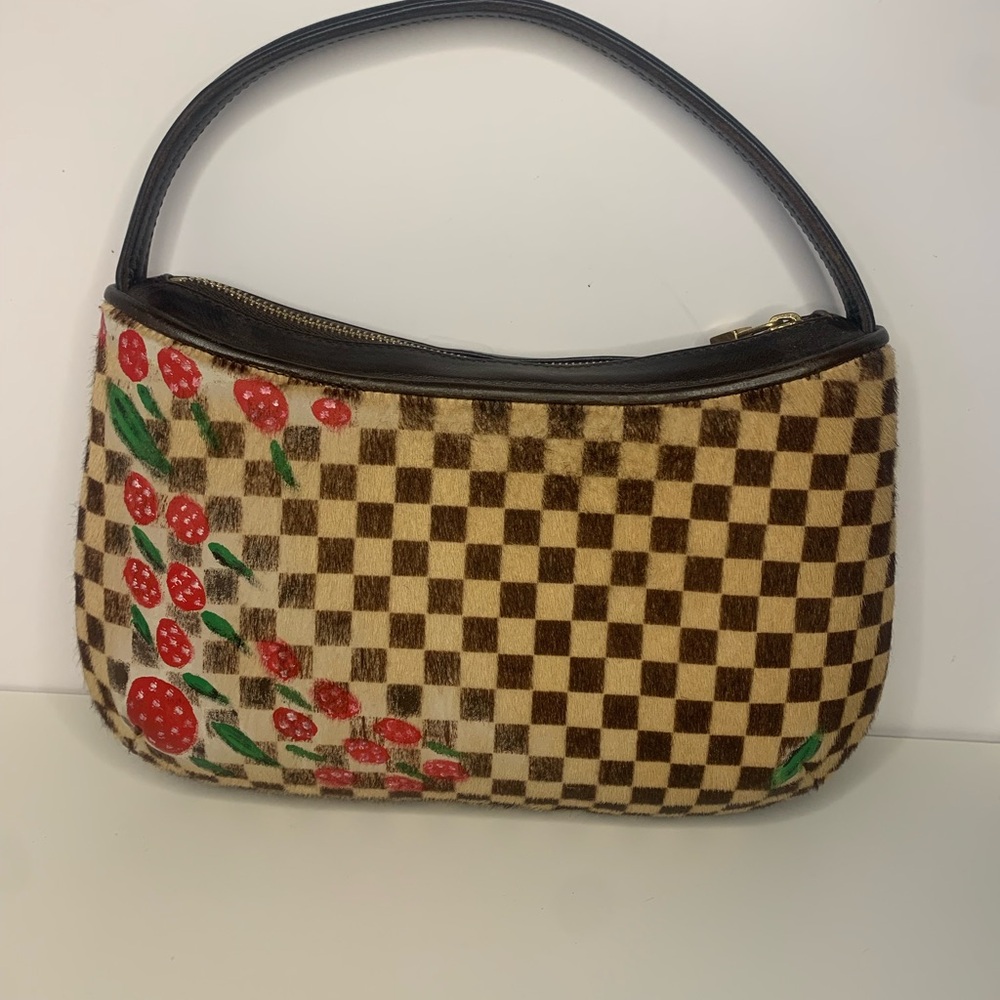 Louis Vuitton Damier Ebene Sauvage Bag with custom Red and Green Accents